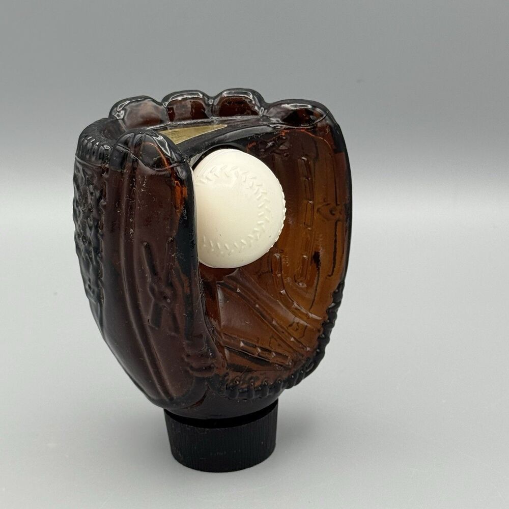 Vtg EMPTY Avon Sports Rally Glass Cologne Bottle 4.75” H Baseball Glove and Ball
